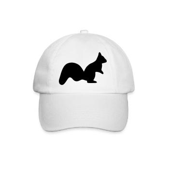 wachsames Eichhörnchen Streifenhörnchen Silhouette - Baseballkappe - Weiß/Weiß - Vorne