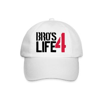 Cool Bros 4 Life Logo - Baseballkappe - Weiß/Weiß - Vorne