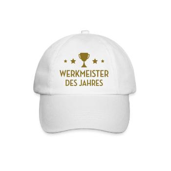 Werkmeister Werkmeisterin Vorarbeiter Arbeiter - Baseballkappe - Weiß/Weiß - Vorne