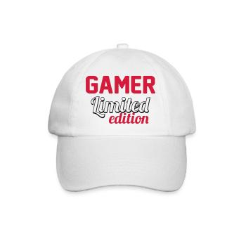 Geek / Gamer / Console / Playsation / Gameuse - Baseballkappe - Weiß/Weiß - Vorne