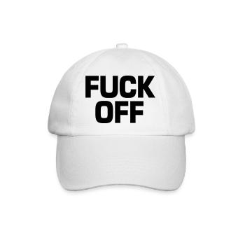 Fuck Off - Baseballkappe - Weiß/Weiß - Vorne