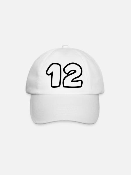 12 - Baseballkappe - Weiß/Weiß