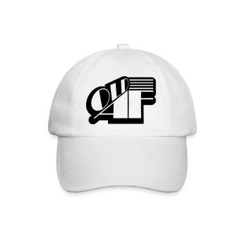 old AF Text Logo - Baseballkappe - Weiß/Weiß - Vorne