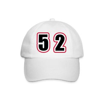 53 Zahl College - Baseballkappe - Weiß/Weiß - Vorne