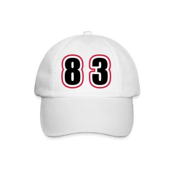 83 Zahl College - Baseballkappe - Weiß/Weiß - Vorne