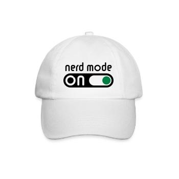 Nerd Mode On (Geek / Computerfreak) - Baseballkappe - Weiß/Weiß - Vorne