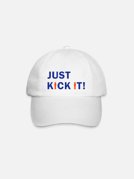 Just kick it! (Tischkicker) - Baseballkappe - Weiß/Weiß