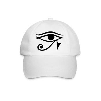 Auge des Horus, Re, gespiegelt Mond Auge des Thoth - Baseballkappe - Weiß/Weiß - Vorne