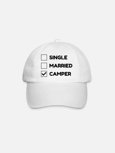 Campingplatz / Camper / Camping / Camp - Baseballkappe - Weiß/Weiß