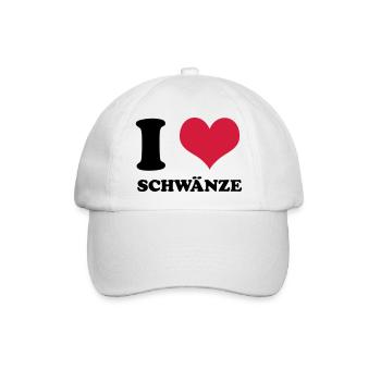 I Love Schwänze - Baseballkappe - Weiß/Weiß - Vorne