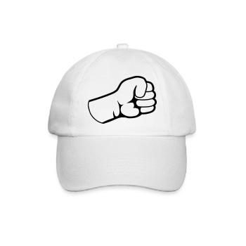 Design Geballte Faust - Baseballkappe - Weiß/Weiß - Vorne