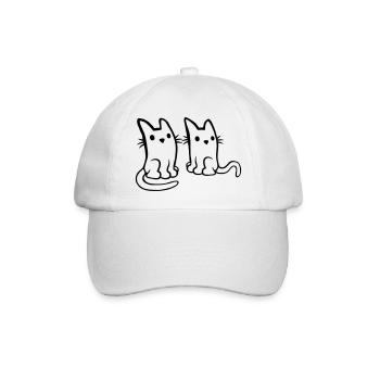 Team 2 Katzen Freunde - Baseballkappe - Weiß/Weiß - Vorne
