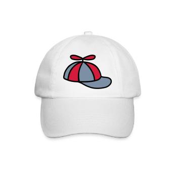 Propellermütze Windrad Hut Design - Baseballkappe - Weiß/Weiß - Vorne