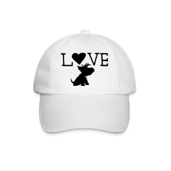Ich liebe Hunde, West Highland White Terrier - Baseballkappe - Weiß/Weiß - Vorne