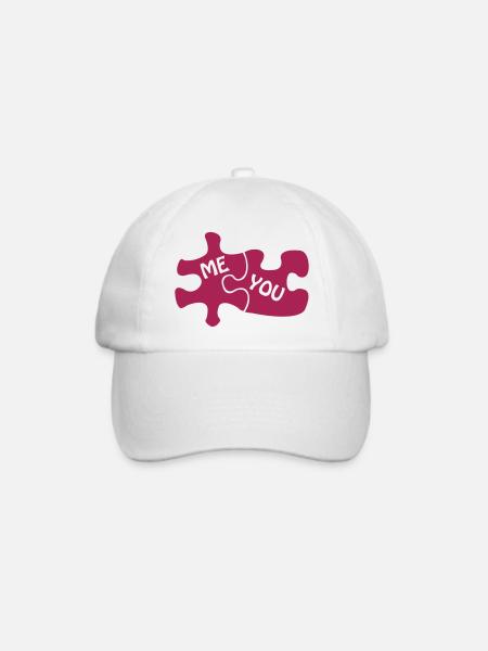 puzzle love - Baseballkappe - Weiß/Weiß