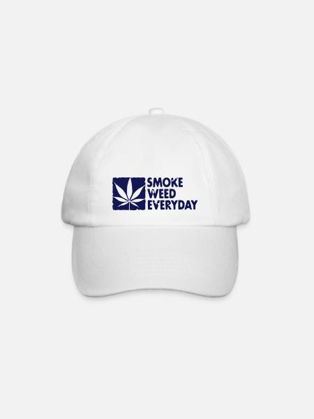 smoke weed everyday boxed - Baseballkappe - Weiß/Weiß