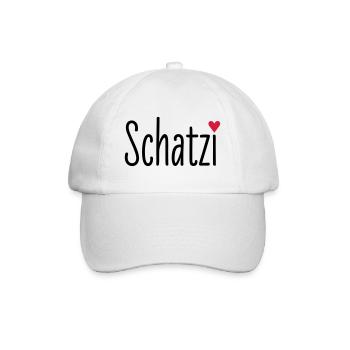 Schatzi Valentinstag Kosename Herz Love Paar Liebe - Baseballkappe - Weiß/Weiß - Vorne