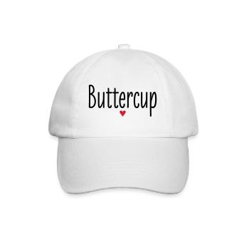 Valentinstag, Spitzname, Buttercup, Herz, Liebe - Baseballkappe - Weiß/Weiß - Vorne