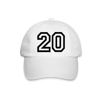 20 Collegestyle - Baseballkappe - Weiß/Weiß - Vorne