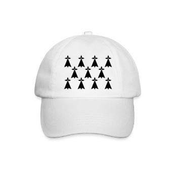 Bretagne - Flag - Baseballkappe - Weiß/Weiß - Vorne