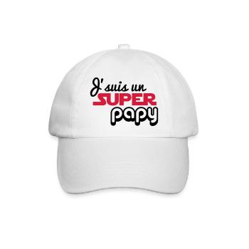 Ich bin ein Super-Großvater - Großvater - Baseballkappe - Weiß/Weiß - Vorne