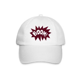 Boom Explosion explosion boom geek gamer fun quote - Baseballkappe - Weiß/Weiß - Vorne