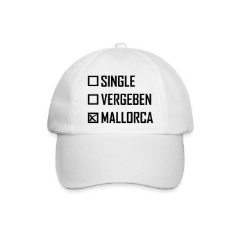 Singel Vergeben Mallorca Spruch - Baseballkappe - Weiß/Weiß - Vorne