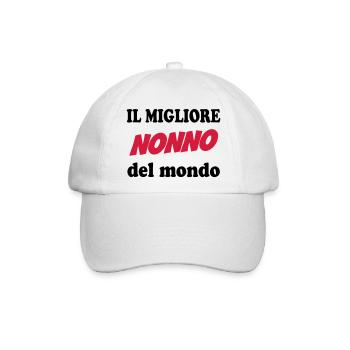 Il migliore nonno del mondo 111 - Baseballkappe - Weiß/Weiß - Vorne