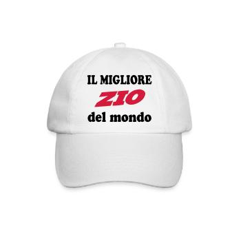 Il migliore zio del mondo - Baseballkappe - Weiß/Weiß - Vorne