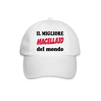 Il migliore macellaio del mondo - Baseballkappe - Weiß/Weiß - Vorne