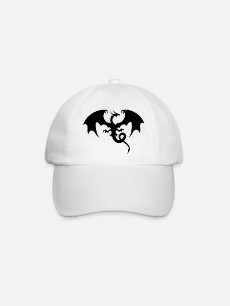 Drachen - Baseballkappe - Weiß/Weiß