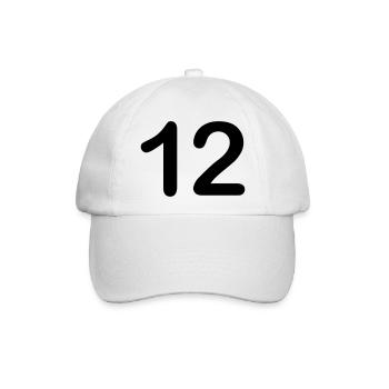 12 - Baseballkappe - Weiß/Weiß - Vorne