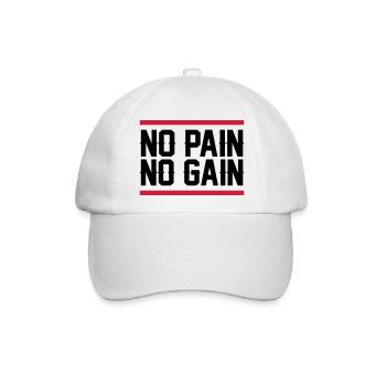 no pain no gain - Baseballkappe - Weiß/Weiß - Vorne