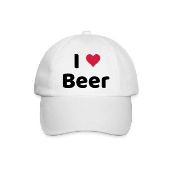 I LOVE BEER - Tolles Design für Bierliebhaber!! - Baseballkappe - Weiß/Weiß - Vorne