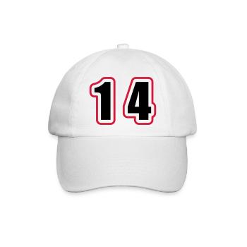 14 Zahl College - Baseballkappe - Weiß/Weiß - Vorne
