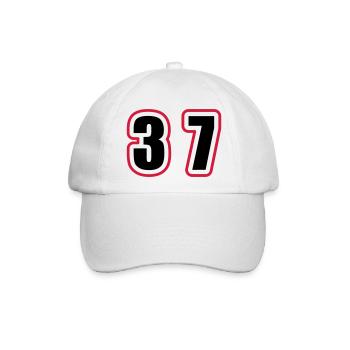 37 Zahl College - Baseballkappe - Weiß/Weiß - Vorne
