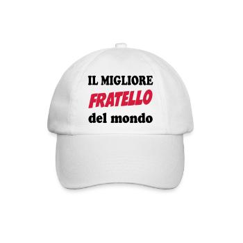 Il migliore FRATELLO del mondo - Baseballkappe - Weiß/Weiß - Vorne
