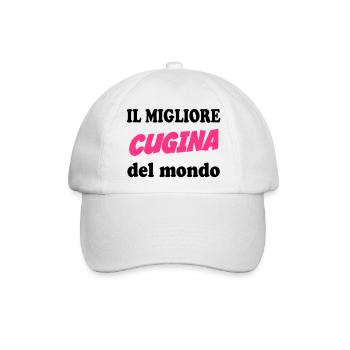 Il migliore CUGINA del mondo - Baseballkappe - Weiß/Weiß - Vorne