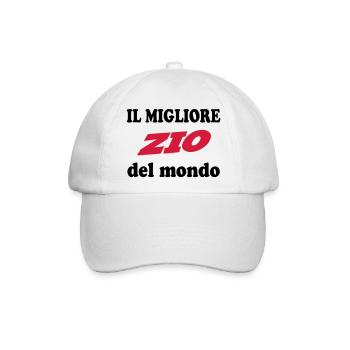 Il migliore ZIO del mondo - Baseballkappe - Weiß/Weiß - Vorne