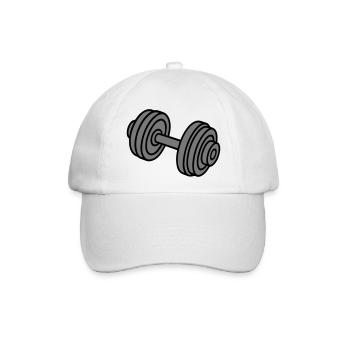 Hantel Gewichte Symbol - Baseballkappe - Weiß/Weiß - Vorne