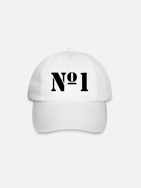 Nummer 1 - Baseballkappe - Weiß/Weiß
