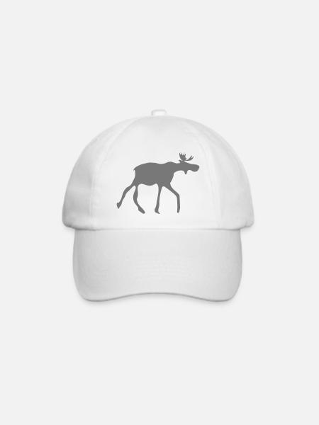Elch - Baseballkappe - Weiß/Weiß