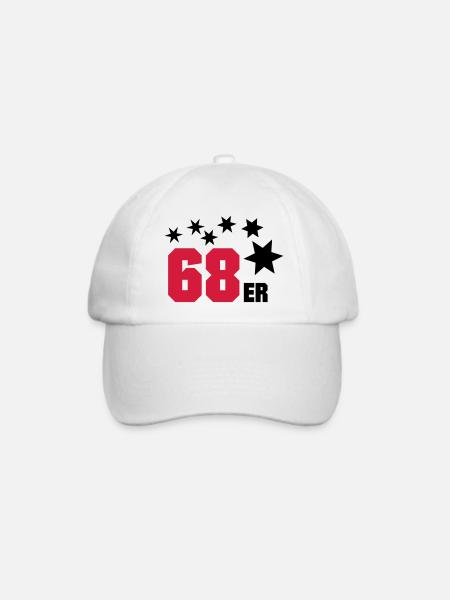 68er - Baseballkappe - Weiß/Weiß