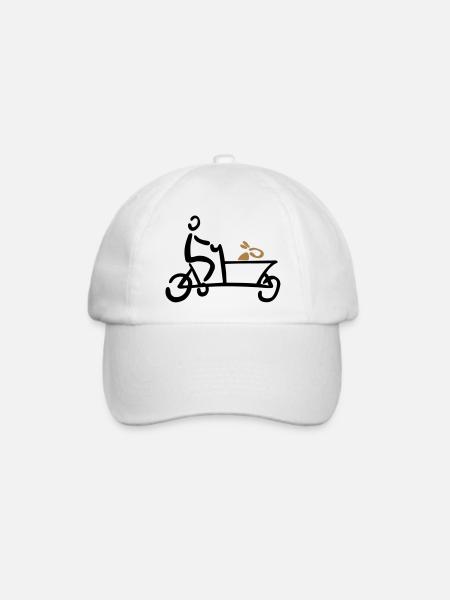 Lastenrad Hund Bakfiets Fahrrad - Baseballkappe - Weiß/Weiß