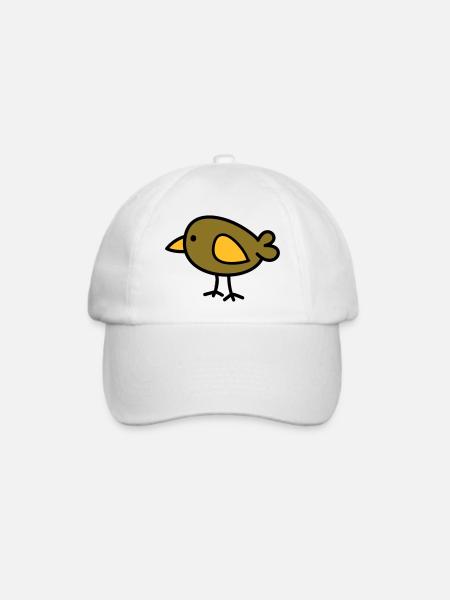 Vogel - Baseballkappe - Weiß/Weiß