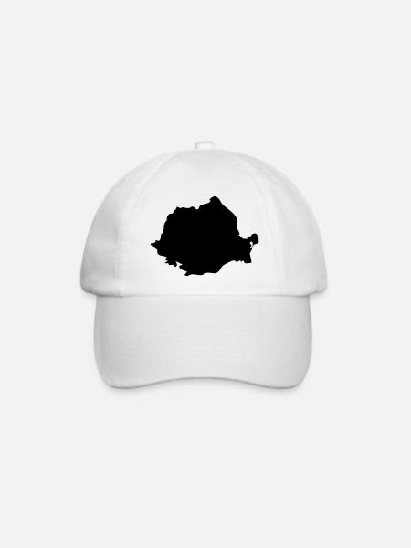 Romania - Baseballkappe - Weiß/Weiß