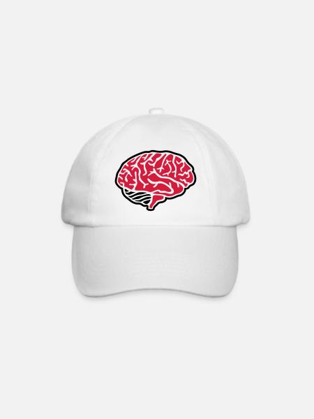 Gehirn - Baseballkappe - Weiß/Weiß