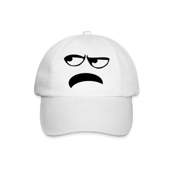 GRIMMIGES GESICHT GENERVT GESCHENKIDEE - Baseballkappe - Weiß/Weiß - Vorne