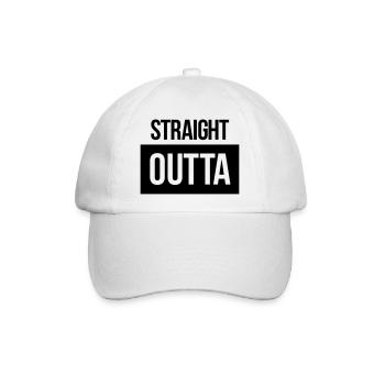 straight outta - Baseballkappe - Weiß/Weiß - Vorne