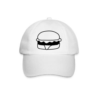 hamburger cheeseburger lecker fast food essen hung - Baseballkappe - Weiß/Weiß - Vorne